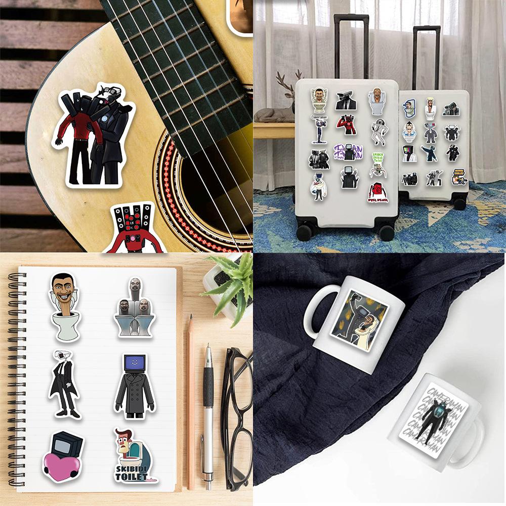 50 Toilet People and Monitors Graffiti Stickers Personalized Decorative Guitar Notebook Suitcase DIY Waterproof Stickers