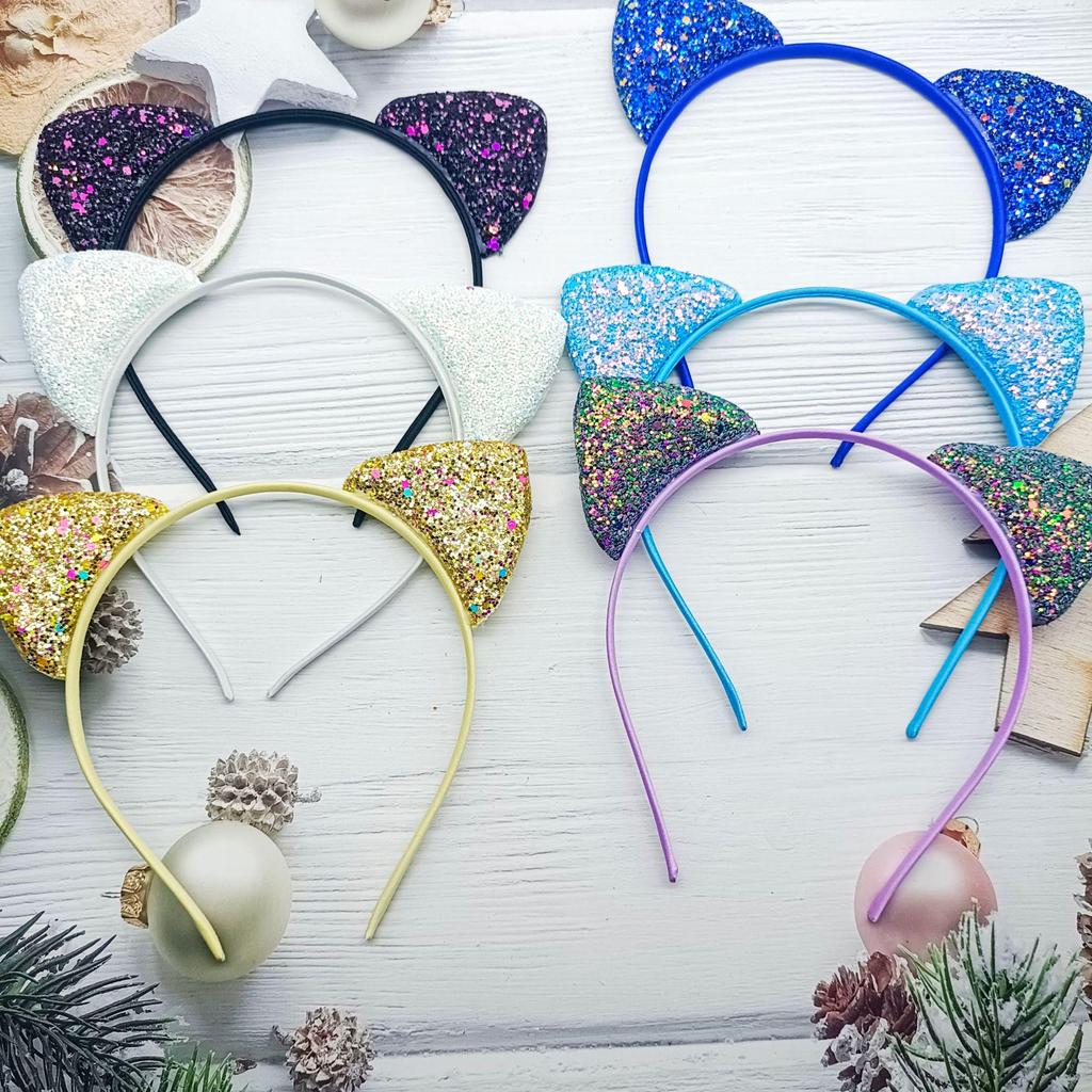 Colorful Sequin Cat Ear Headband for Kids - Festival Party Hair Accessory