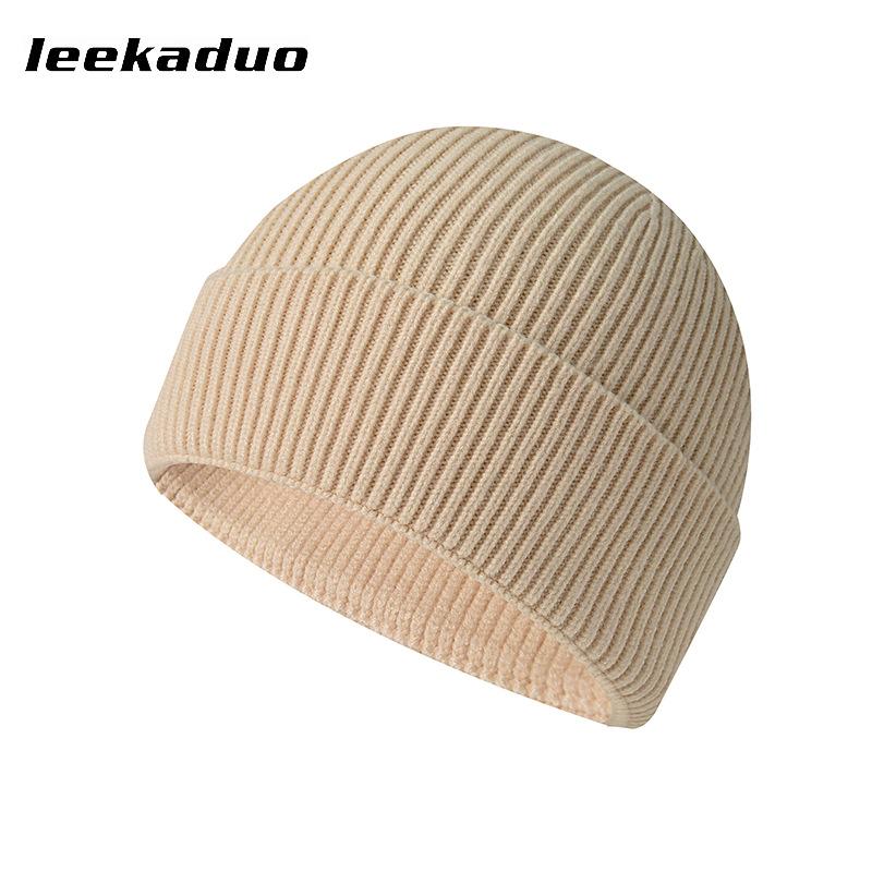 Hat Women's Winter Knitted Hat Men's Outdoor Cold Hat Warm Knitted Hat Solid Color Ear Protection Hat