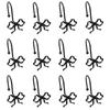12Pcs Black Bow Shower Curtain Hooks For Standard Shower Rods