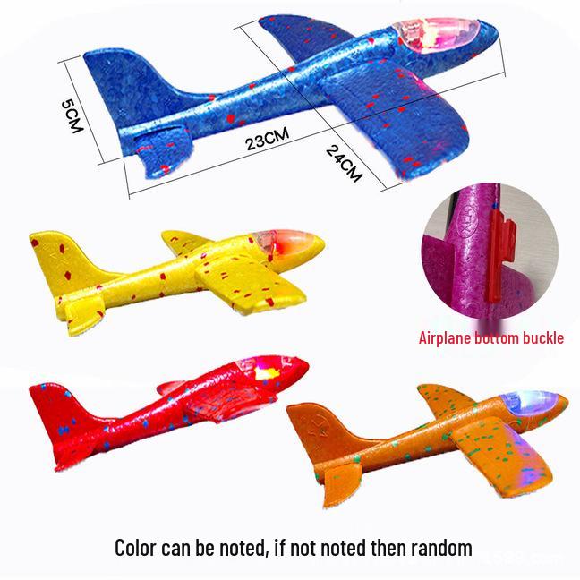 Children's 48CM Luminous Foam Glider Toy - Pure White Model for Outdoor Play