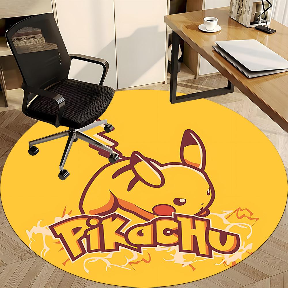 1pcPikachu Electric Office Round Area Rug, Indoor Mat Suitable For Office,Bedroom Living Room Home Decor, Room Deco a0928167