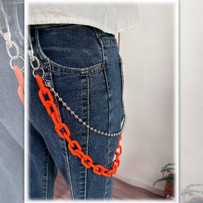 Decoration Plastic Women Hip Hop Punk Style Waist Chains Pants Chains Double Layer Plastic Belts