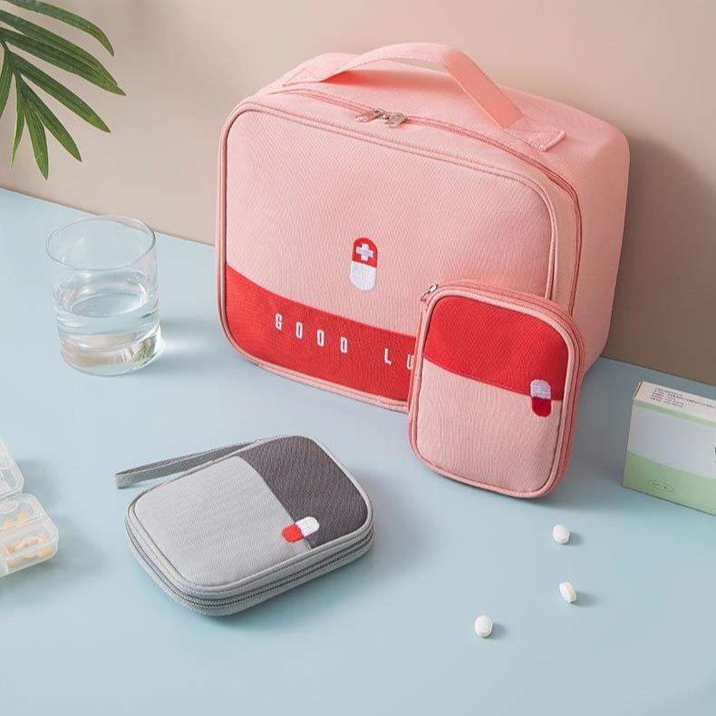 1 Stück Tragbares medizinisches Set, Aufbewahrung von Notfallvorräten für zu Hause, Outdoor-Auto-Medizinset, Medizinaufbewahrungstasche mit großem Fassungsvermögen