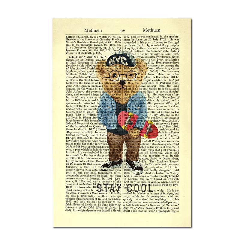 Kreative Zeichnung Vintage Zeitung Wörterbuch Poster und Drucke moderne minimalistische Stil Wand Kunst Leinwand Malerei Home Room Decor