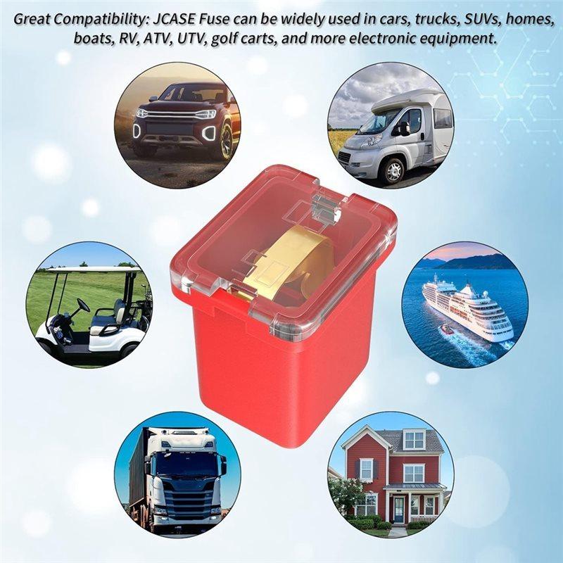 Automotive Fuse Box Shaped Fuses Assortment Kit(20A, 30A, 40A, 50A, 60A, 80A) 36Pcs Low Profile Box Square