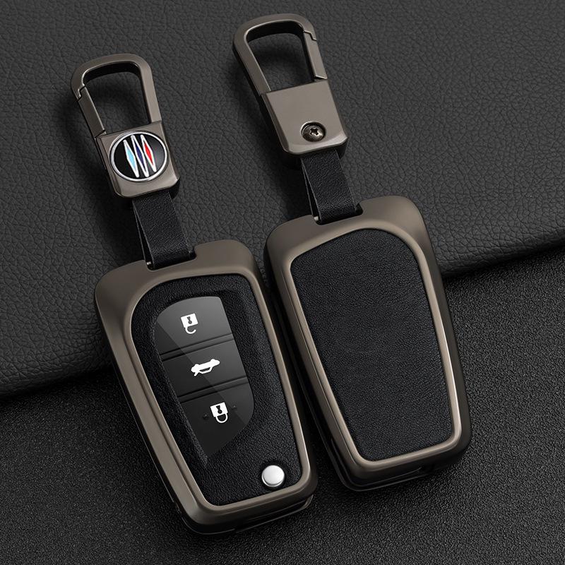 Folding Key Case for Toyota Reiz, Corolla, Levin, RAV4, and Highlander - Protective Cover & Buckle
