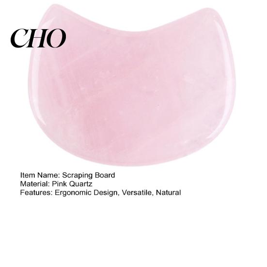 Jawline Contour Massager Pink Quartz Scraping Board Cat Head Shape Facial Massage Tool for Lifting Ergonomic Firming V-Face Line Relieves Fatigue