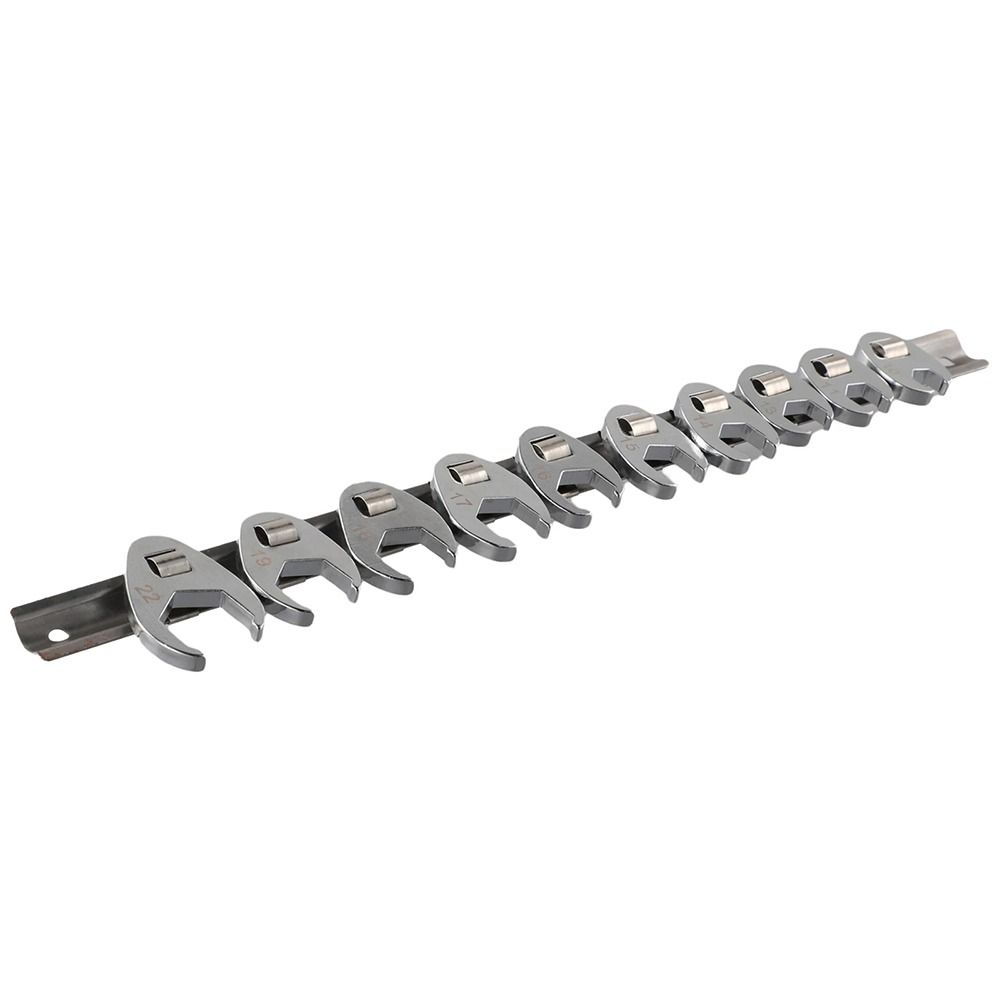 10Pcs/Set 10-22mm Crowfoot Wrenches 3/8Inch Drive Horn Wrench Head  Hand Tool Accessories
