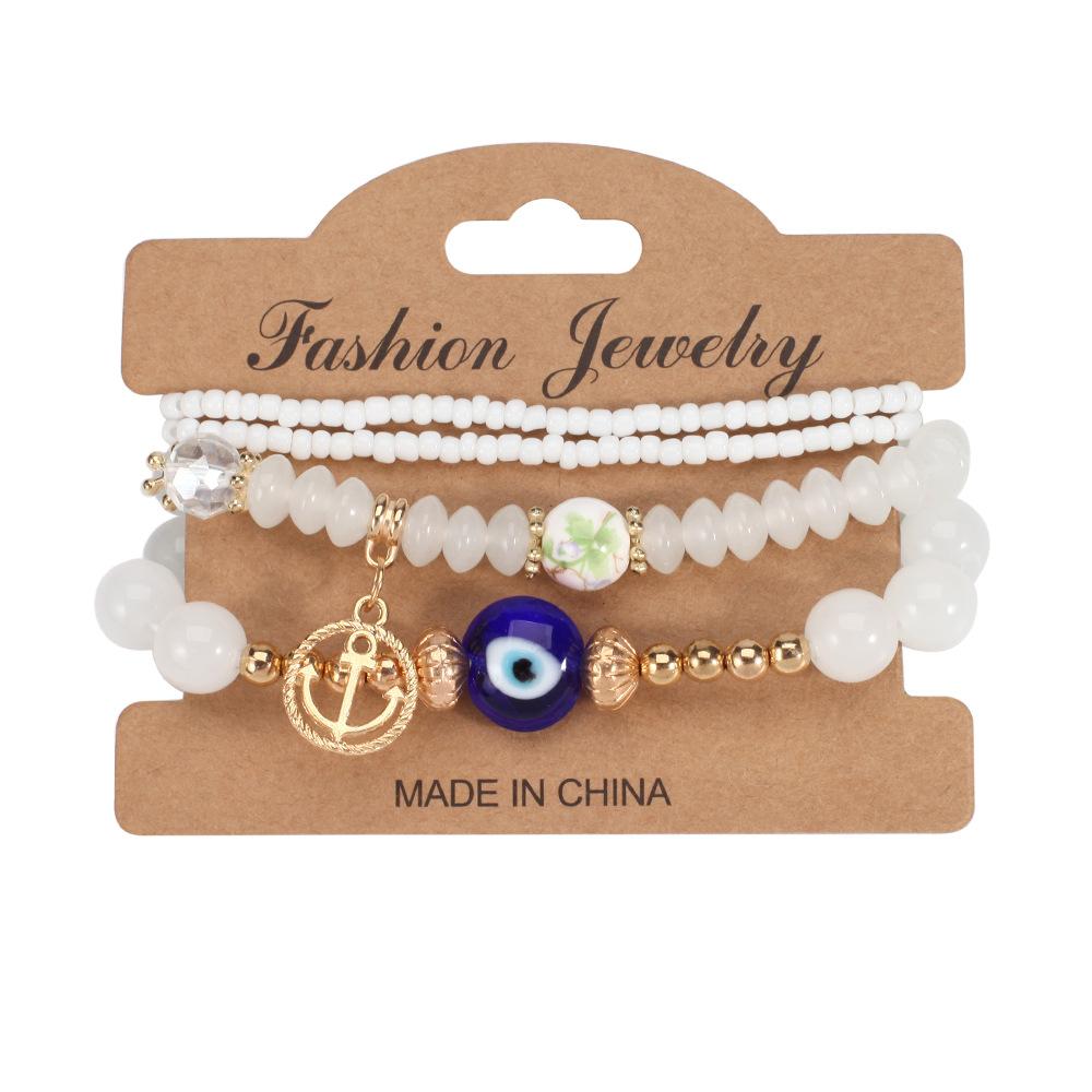 

JYL TS Bracelet Bohemian Flag Braided Design Enhances Unity HY-2824-1 white средний красно фиолетовый