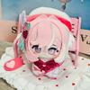Honkai Impact 3 Heart Motif Fluffy Figure Plush Delicate Toy Warm Doll Layered Fringe Pink Hair White Accent Strands Removable