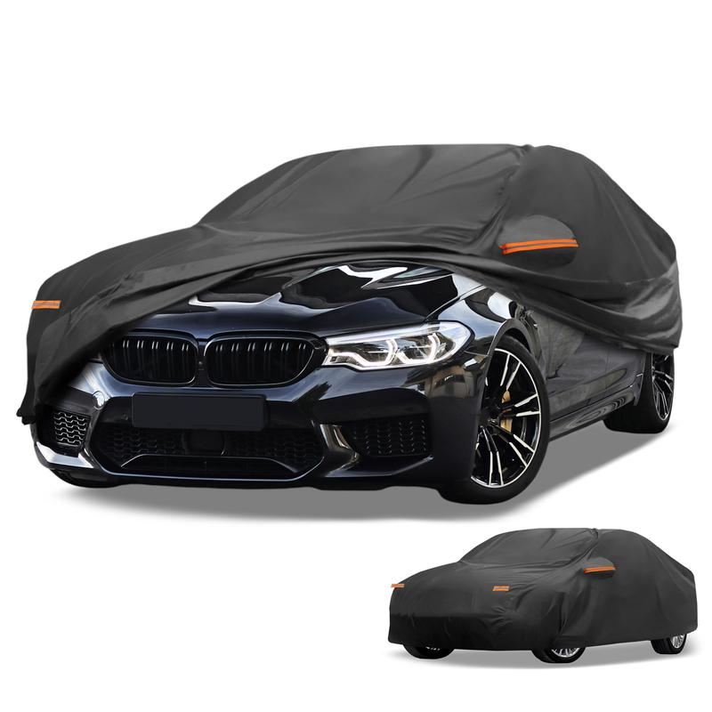 Motoforti Car Cover Waterproof All Weather for BMW 2 Series Sedan Black 210D-PU