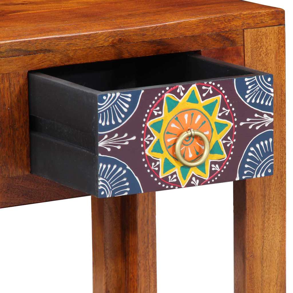 Side Table with Drawer and Storage Brown 40 X 30 X 36 Cm