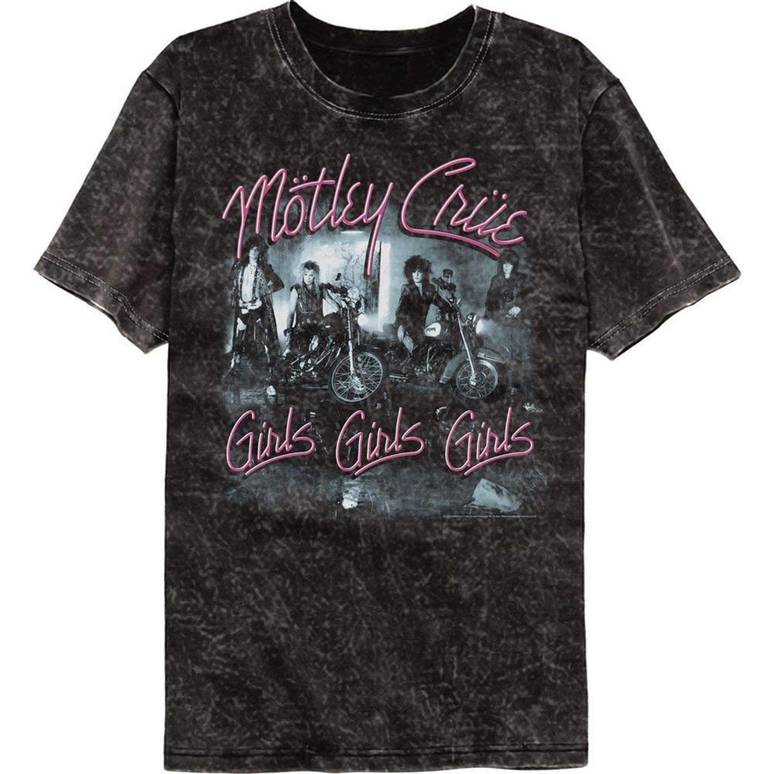 Motley Crue Girls Girls Girls Mineral Wash Black T-Shirt XL