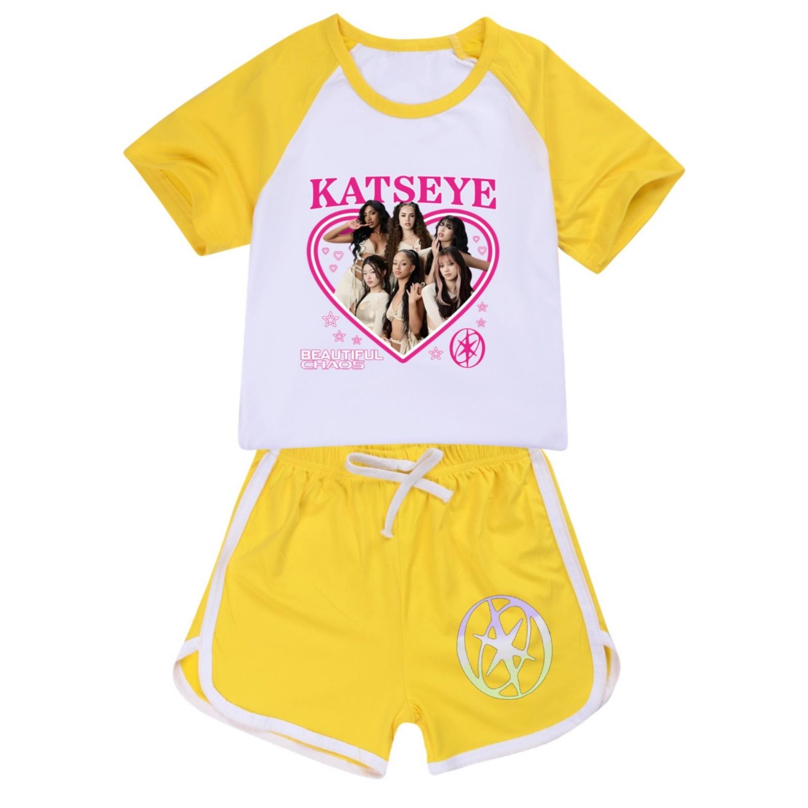 

Children s Fashionable Printed Short-sleeved Suit 170 жовтий