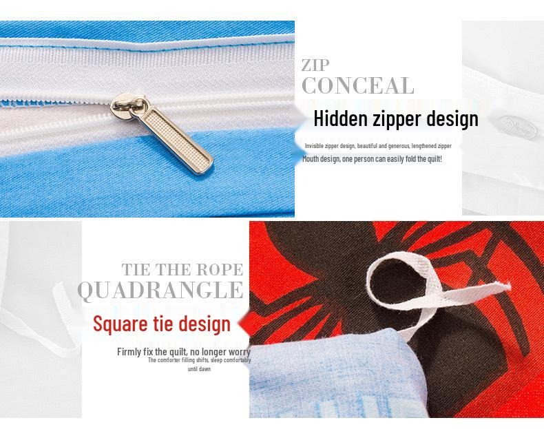 Spiderman All-Cotton 4-Piece Boys' Cartoon Bedding Set