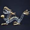 Handmade Glass Emperor Dragon with Golden Orb, Large
