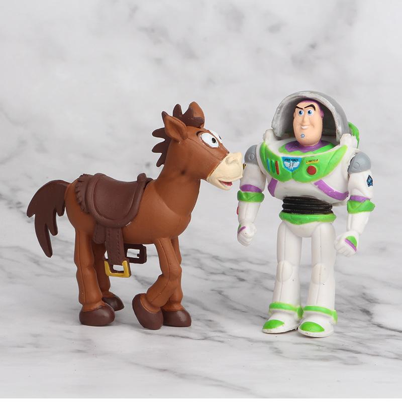 7Pcs Toy Story Movie Characters Action Figures Woody Jessie Buzz Lightyear Bullseye Forky Ducky Rabbit Collectible Gift For Kids