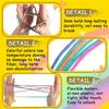 Rainbow Cats Cradle String 1.6M/63 Inch Long Rainbow Colourful Finger Rope Chinese Finger String Games Toy for Kids