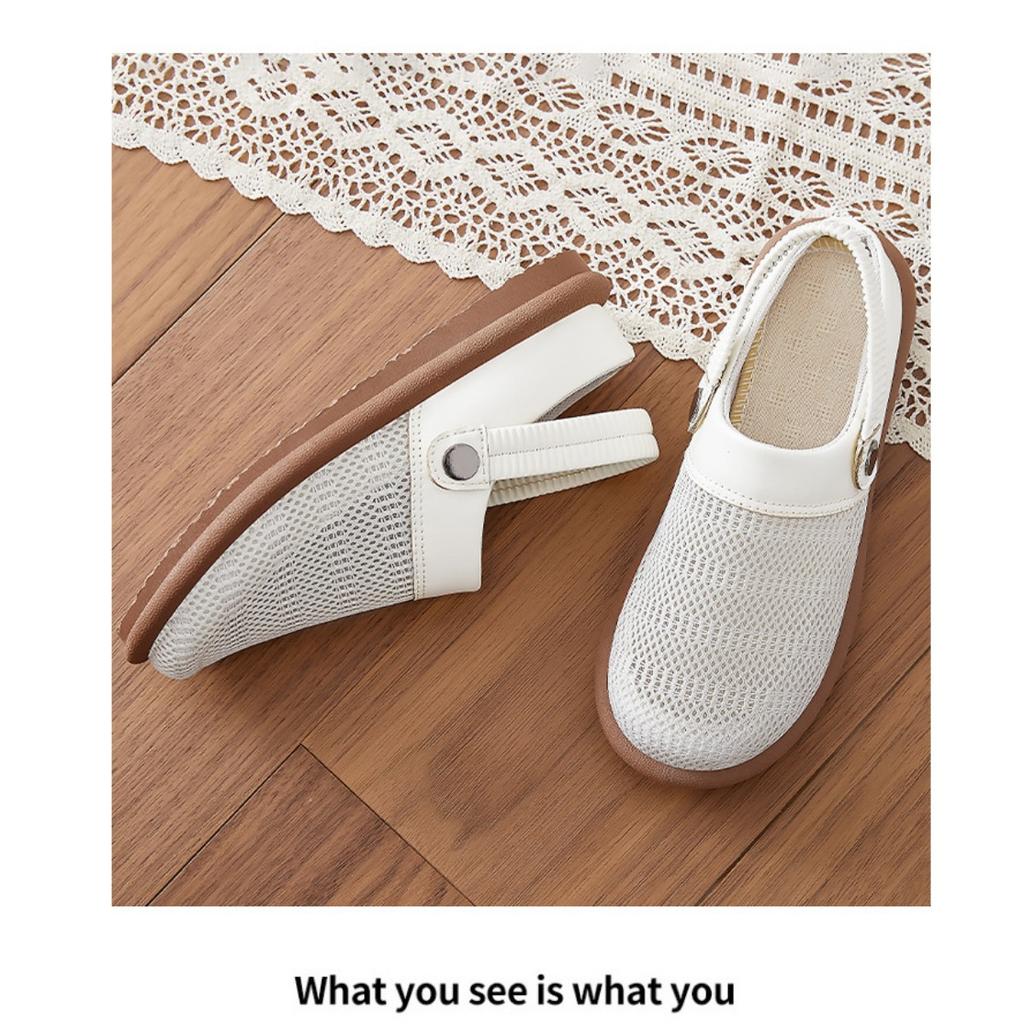 Hollowed Summer Women For Sandals Out Mesh Shoes Japanese Minimalist Baotou Slippers Soft Soled Casual Shoes