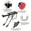 Rear Bike Rack Aluminum Alloy Adjustable Cargo Carrier for 26-29 Inch Mountain Road Bike Cycling Luggage Carrier with Reflector
