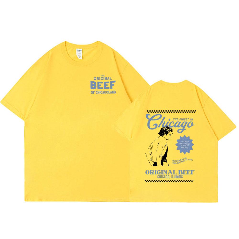 The Bear TV Series Jeremy Allen White T-shirts The Original Beef of Chicagoland T-shirt Women Cotton Cozy Oversized T Shirts