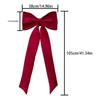 Dark Red Large Velvet Christmas Bow Soft Draping Long Streamers Christmas Tree Topper Bow Wrinkle Resistant Elegance