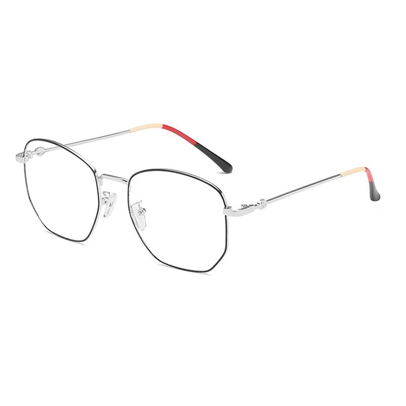 Maxjuli Polygon Metal Blue Light Blocking Glasses For Men Women Optical Frame Computer Anti Reflective Uv Protect Eyeglass 6039