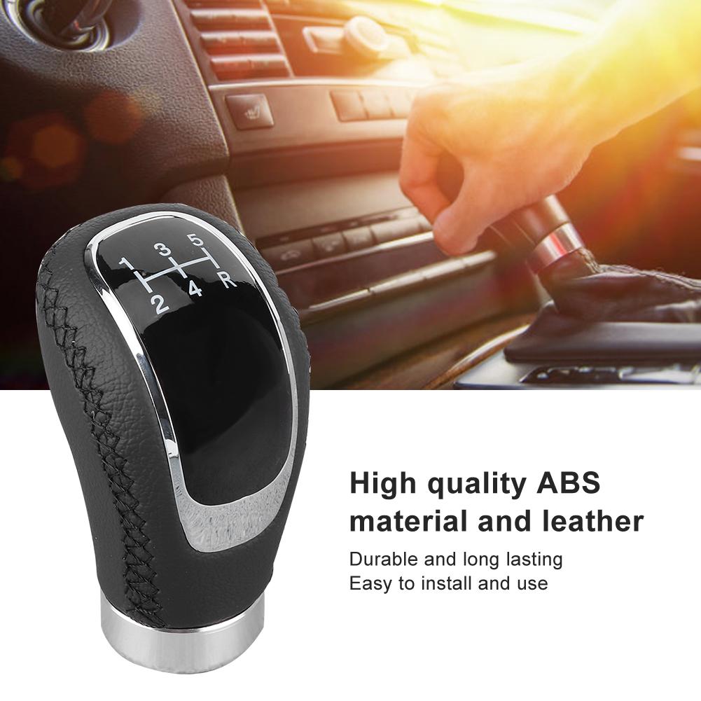 Universal Car Gear Shift Knob Stick Head Shifter Lever Handball Leather Universal for CarBlack