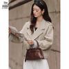 Women's Double-Breasted Short Trench Coat
