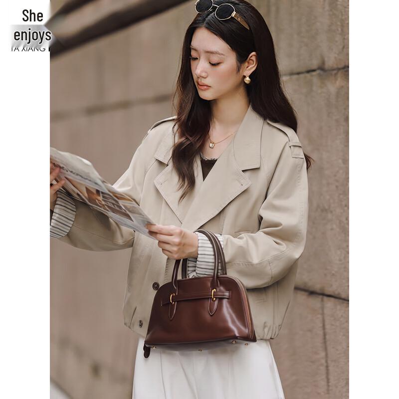 Women's Double-Breasted Short Trench Coat