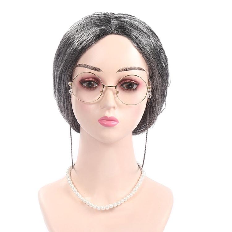 Old Lady Dress Up Outfit 100 Days of School Costume Set Wig & Glasses for Girls