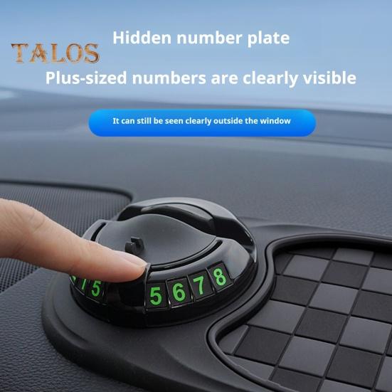 Πατάκι Αυτοκινήτου Πολλαπλών Λειτουργιών Αντιολισθητικό με Αριθμό Στάθμευσης για Προσωρινή Στάθμευση, Ταμπλό Αυτοκινήτου, Περιστρεφόμενη 360 Μοιρών Θήκη Κινητού Τηλεφώνου