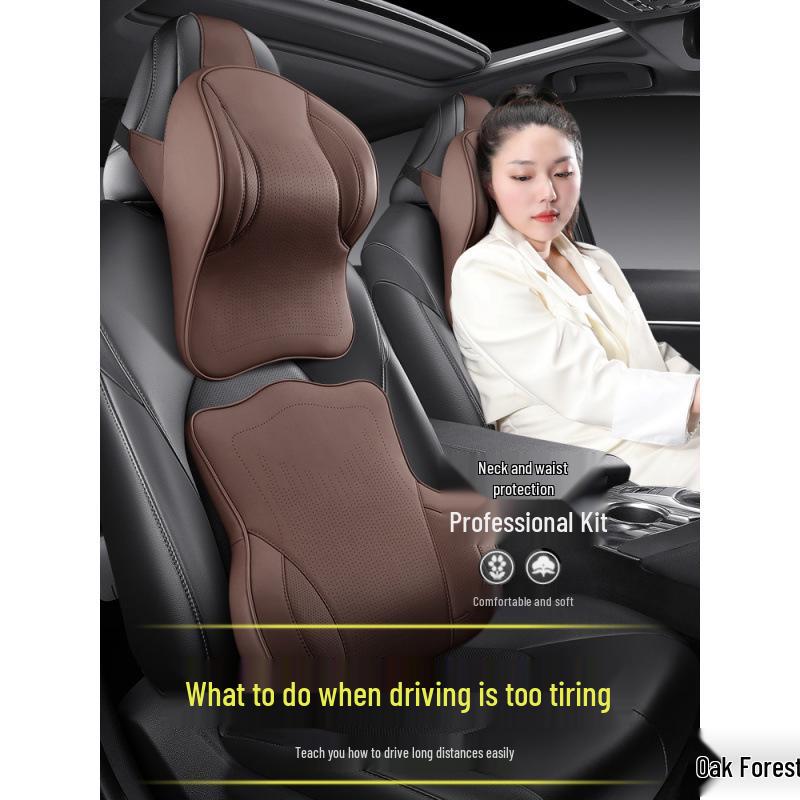 Aviation-Grade Memory Foam Car Neck and Lumbar Support Pillow