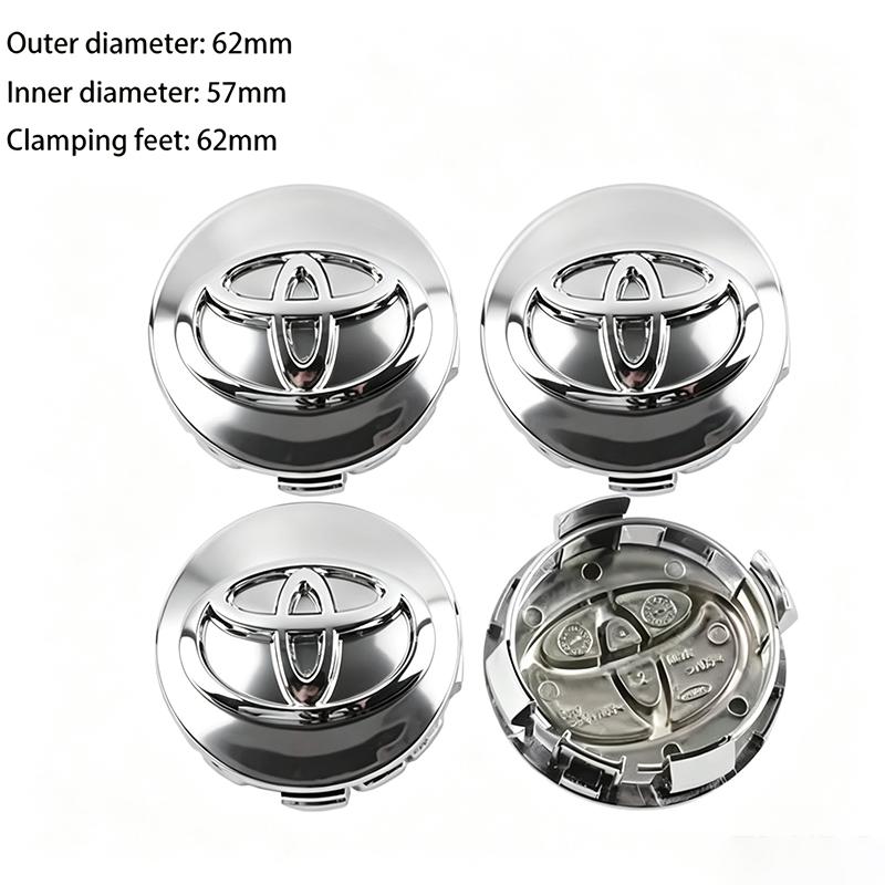 TRR24pcs 57mm 62mm Car Wheel Center Hub Cap For Toyota RAV4 Hilux Aygo Yaris Ractis Corolla Camry CHR Auris Tacoma Car Accessories