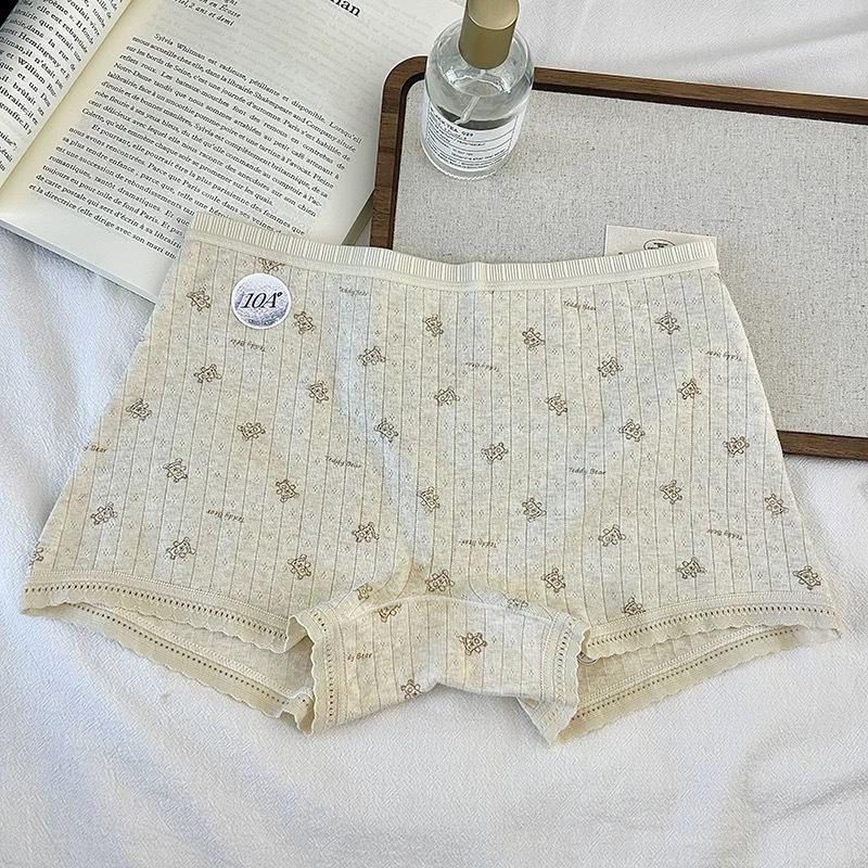 Female Spring and Summer Pure Cotton 10A Antibacterial 2 In 1 Safe Flat Angle Underwear
