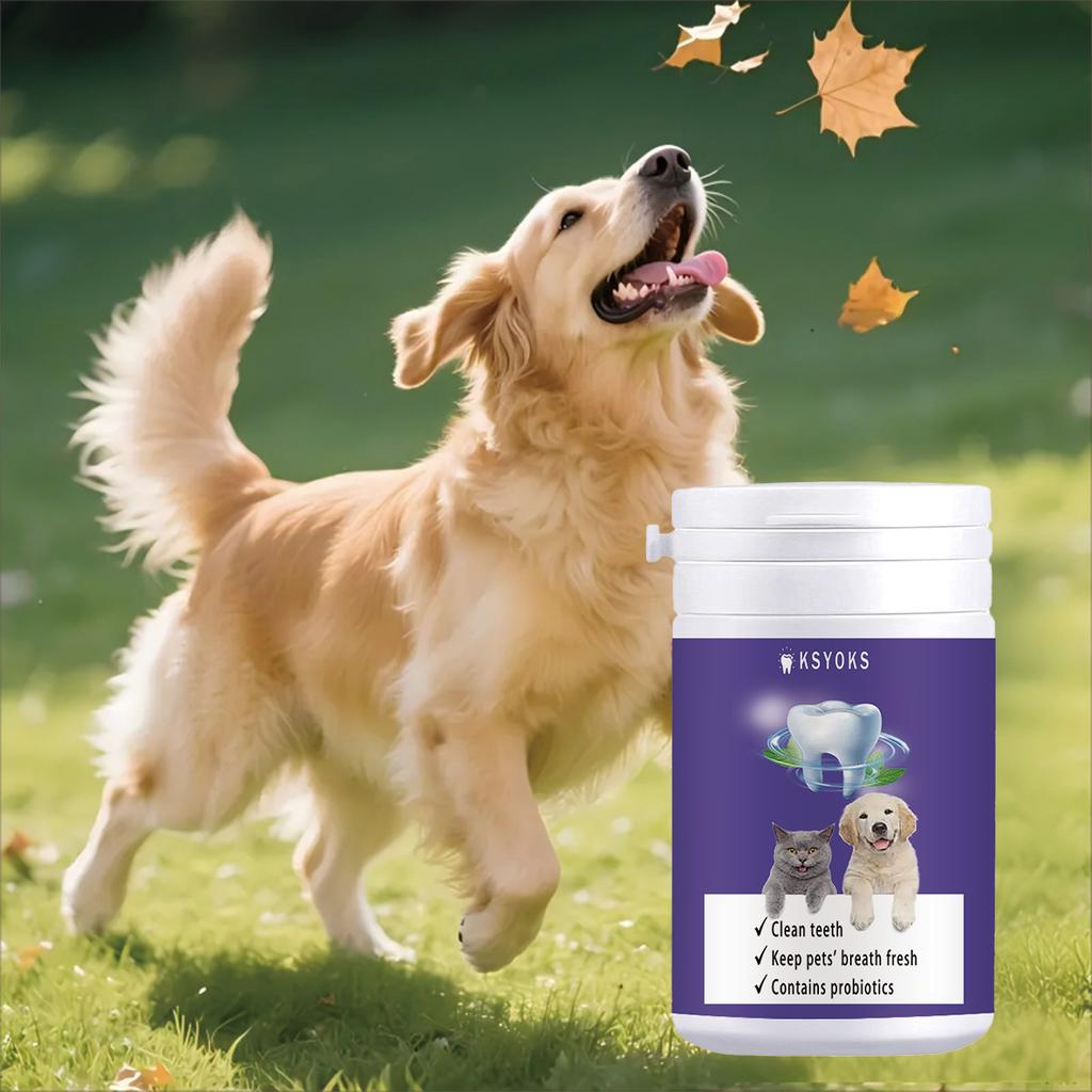 Fresh pet mouth in the morning, forming a gentle protective layer