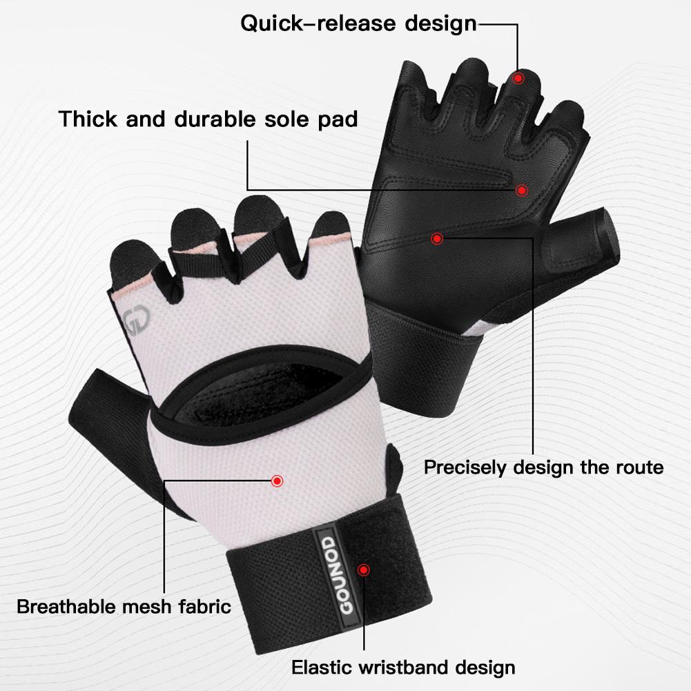 Breathable Workout Gloves for Men Women Hollw Out Padded Weightlifting Cycling Rock Climbing Gloves with Wrist Wraps Support