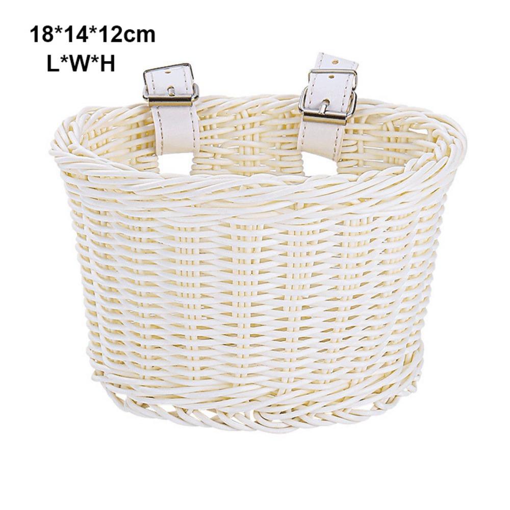 10 Colors Kids Bike Basket Rattan Wicker Retro Woven Bicycle Basket Bicycle Accessories