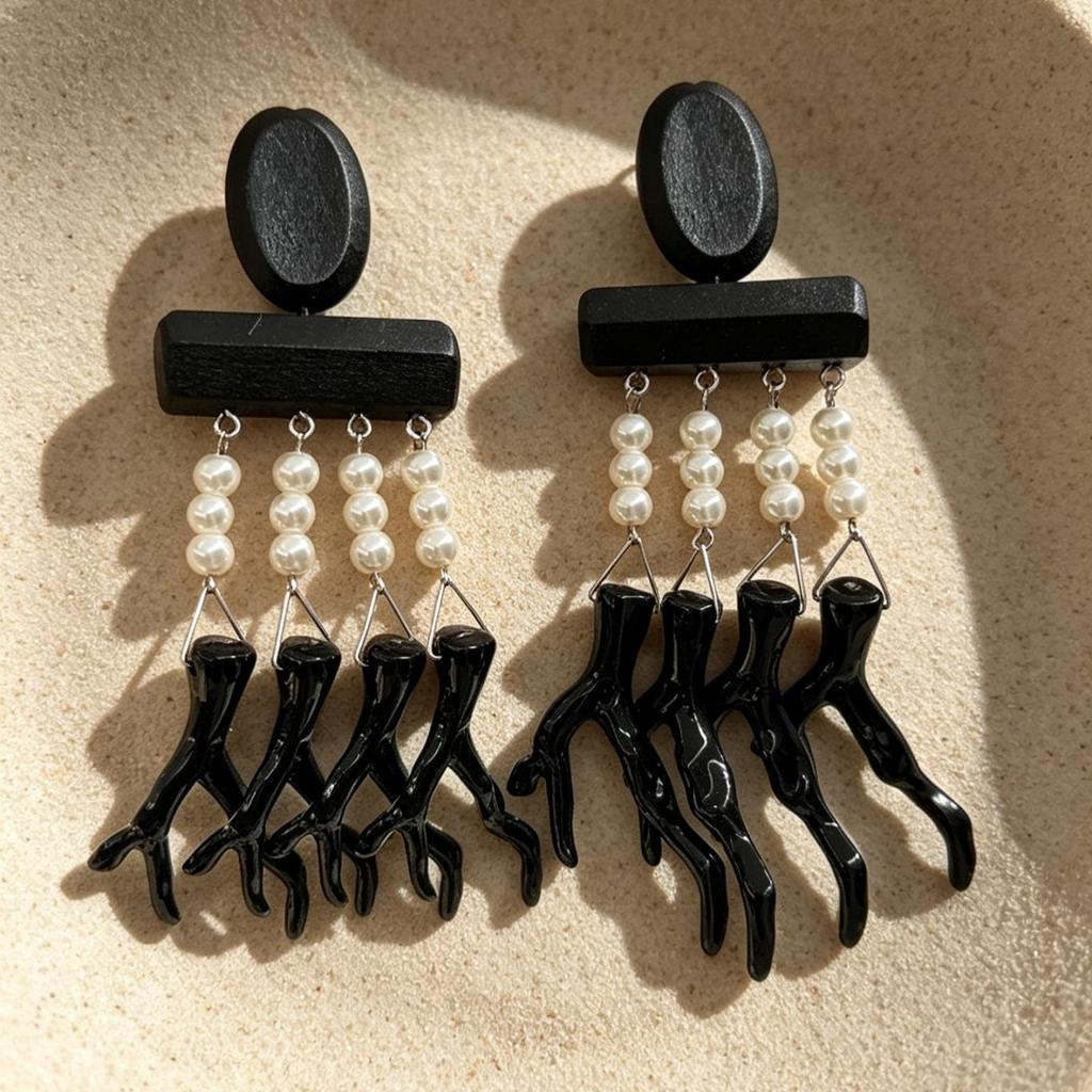 Vintage Black Series Stud Earrings 925 Silver Needle Minimalist High-End Personality Accessories for Women