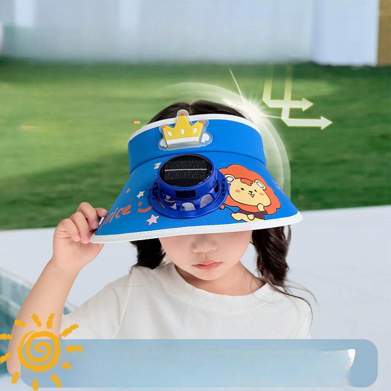 Sonnenhut mit Ventilator Kinder Sonnenschutzhut Jungen und Mädchen Sommer UV Zylinder Baby Sonnenhut