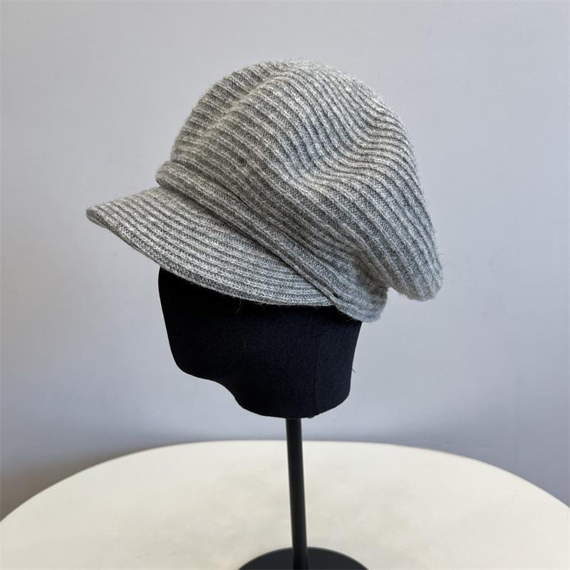 Women'S Wool Newsboy Cap - Autumn Winter Knitted Painter Hat, Solid Color Retro & Warm Fashion Accessory