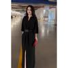 Hepburn Style Elegant Black Plus Size Dress for Curvy Women: Versatile, Fashionable Long Skirt