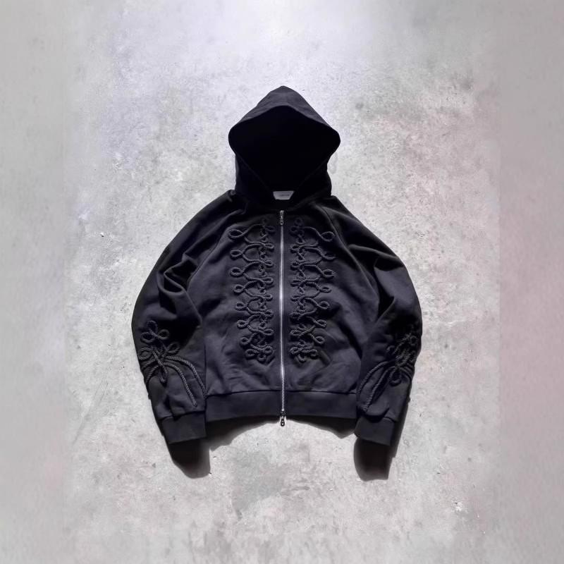 Unisex Oversized Cotton Hoodie With 3D Graphic Print Streetwear Loose Fit Long Sleeve Zipper Front