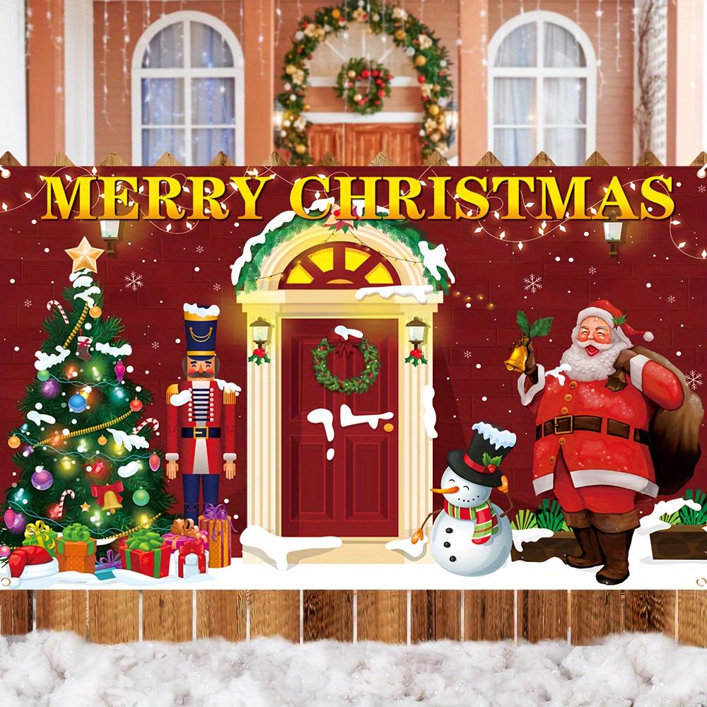 1Pcs Santa Claus Christmas Tree Scene Decoration Background Xmas Backdrop Decorations For Photo Studio Photo Booth Party