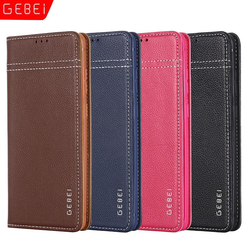 GEBEI Echtes Leder Klapp-Magnetverschluss Design Ständer Hülle Abdeckung Für Samsung Galaxy S25 S24 S23 S22 Ultra S8 S9 S10 S20 Plus