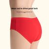 New Year's Red Underwear: 100% Cotton, Antimicrobial, Mid-Rise, Large Size, Triangle-Shaped, Bright Red, Wedding and New Year's Shorts