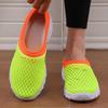 Women's Spring/Summer Flyknit Mesh Height-Increasing Breathable Lightweight Air Cushion Half Slippers Sandals