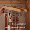 5pcs Wooden Clothes Hanger With 8 Hooks, Bra Space Saving Duty 360°Rotating Hooks, Closet Wardrobe Organizer For Tank Tops