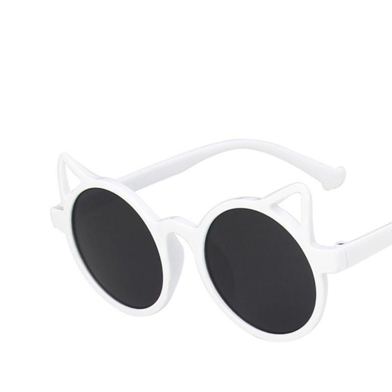 1-20pcs Cute Kids Fashion Cat Ear Sunglasses Pink Black Children Round Frame UV Protection Sun Glasses Girl Eyewear 2026 New